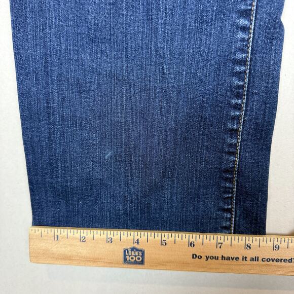 Eddie Bauer Jeans Womens 12T Blue Denim Curvy 5-Pockets Bootcut Leg Zip Fly - Picture 14 of 16
